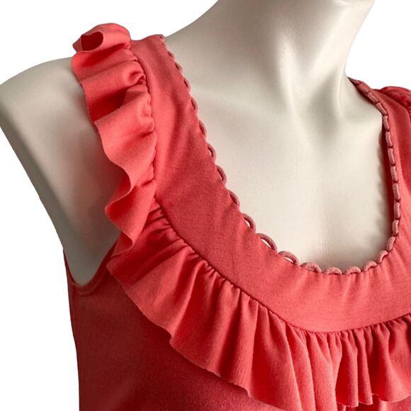 Bluheaven Women Orange Casual Dress Ruffled Sundress Summer Beach Coverup Sz L - Picture 4 of 11